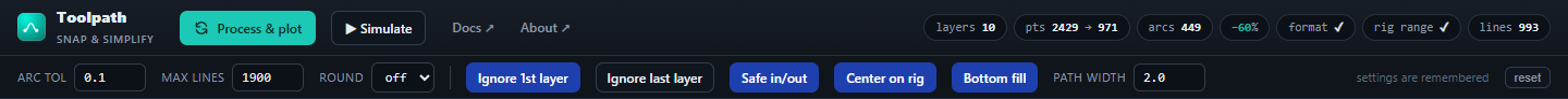 Toolbar and status chips